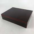 Japanese Lacquered Wooden Lidded Fumibako Letter Box Shunkei Storage Brown FB74