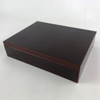 Japanese Lacquered Wooden Lidded Fumibako Letter Box Shunkei Storage Brown FB74
