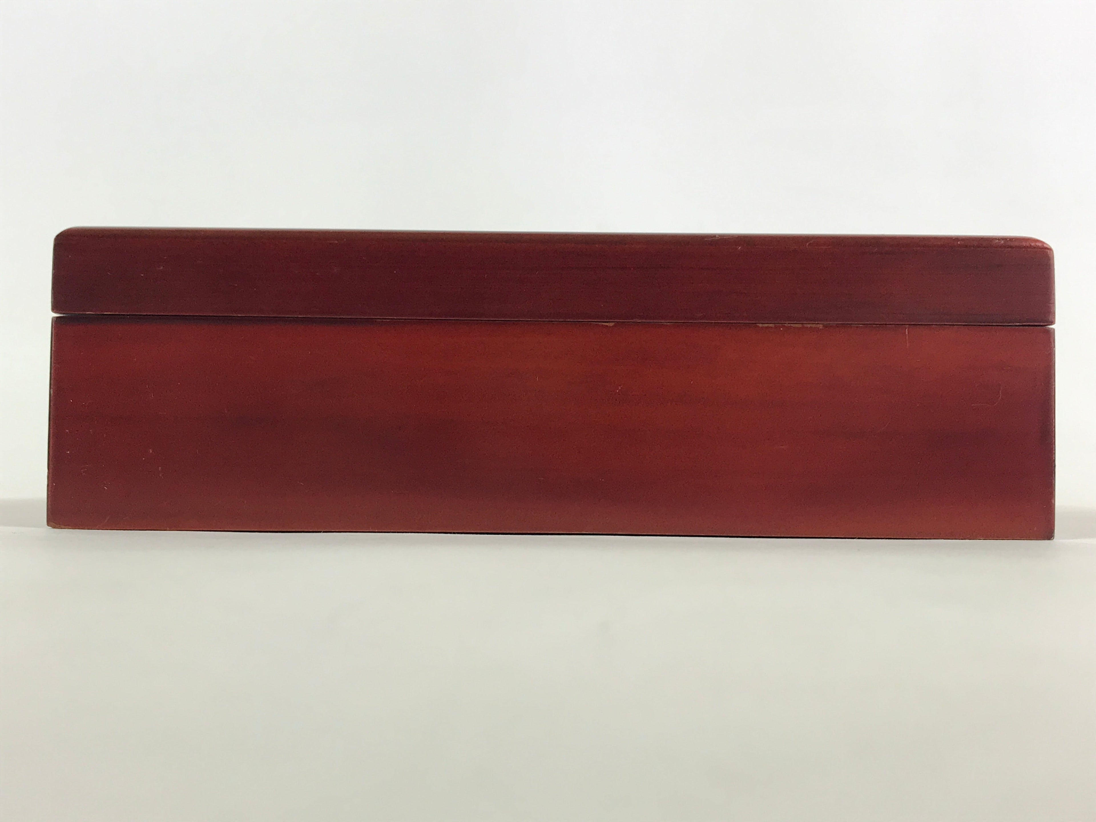 Japanese Lacquered Wooden Lidded Fumibako Letter Box Shunkei-nuri Makie FB75