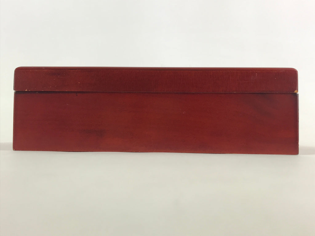 Japanese Lacquered Wooden Lidded Fumibako Letter Box Shunkei-nuri Makie FB75