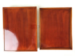Japanese Lacquered Wooden Lidded Fumibako Letter Box Vtg Shunkei Nuri Book FB80