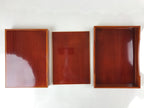 Japanese Lacquered Wooden Lidded Fumibako Letter Box Vtg Shunkei Nuri Brown FB79