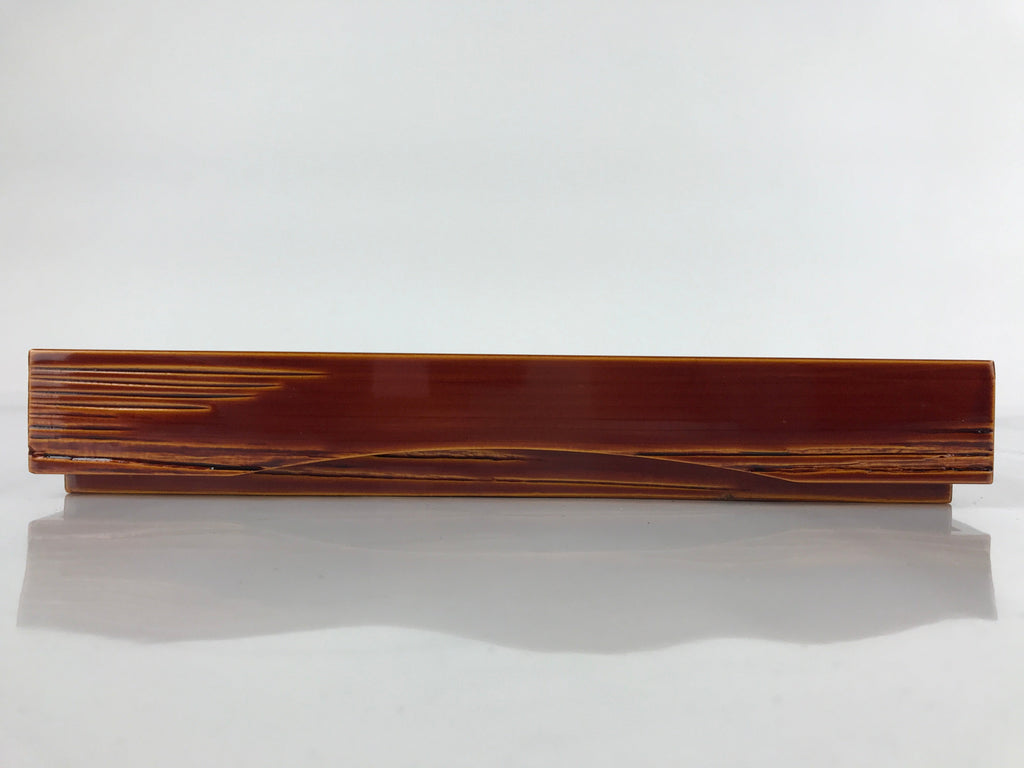 Japanese Lacquered Wooden Lidded Fumibako Letter Box Vtg Shunkei Nuri Brown FB79