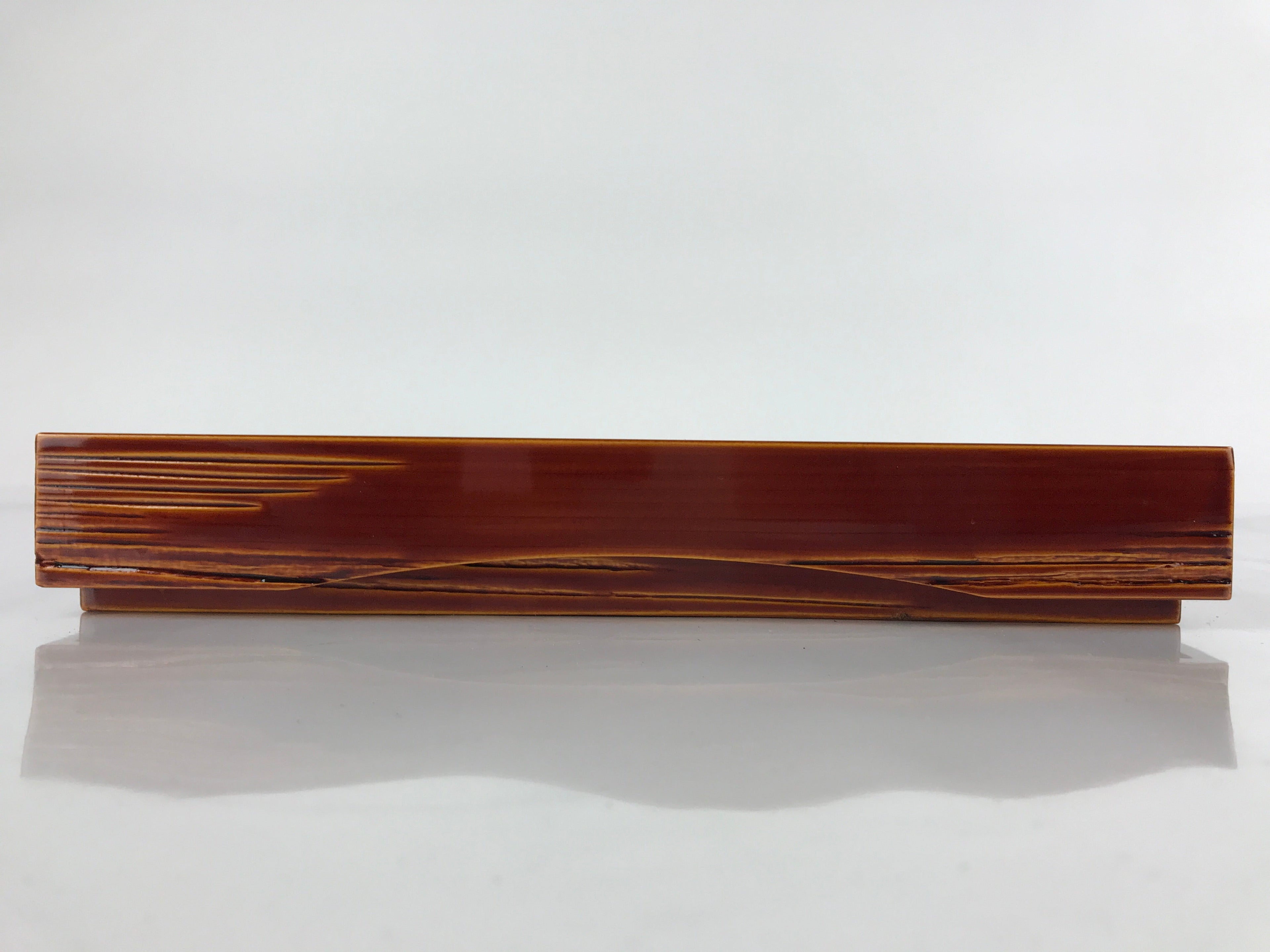 Japanese Lacquered Wooden Lidded Fumibako Letter Box Vtg Shunkei Nuri Brown FB79