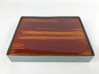Japanese Lacquered Wooden Lidded Fumibako Letter Box Vtg Shunkei Nuri Brown FB79