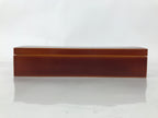 Japanese Lacquered Wooden Lidded Fumibako Letter Box Vtg Shunkei Nuri Brown FB89