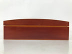 Japanese Lacquered Wooden Lidded Fumibako Letter Box Vtg Shunkei Nuri Brown FB89