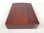 Japanese Lacquered Wooden Lidded Fumibako Letter Box Vtg Shunkei Nuri Brown FB92