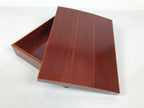 Japanese Lacquered Wooden Lidded Fumibako Letter Box Vtg Shunkei Nuri Brown FB92