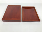 Japanese Lacquered Wooden Lidded Fumibako Letter Box Vtg Shunkei Nuri Brown FB93