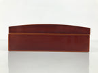 Japanese Lacquered Wooden Lidded Fumibako Letter Box Vtg Shunkei Nuri Brown FB93