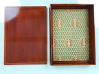 Japanese Lacquered Wooden Lidded Fumibako Letter Box Vtg Shunkei Nuri Brown LWB1