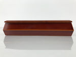 Japanese Lacquered Wooden Lidded Fumibako Letter Box Vtg Shunkei Nuri Brown LWB177