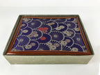 Japanese Lacquered Wooden Lidded Fumibako Letter Box Vtg Silk Shunkei Nuri FB81