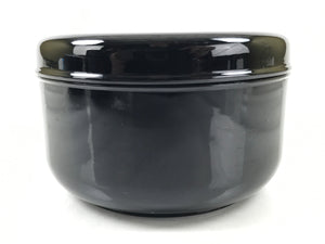 Japanese Lacquered Wooden Lidded Rice Container Vtg Bento Box Black Fish L370