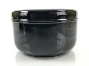 Japanese Lacquered Wooden Lidded Rice Container Vtg Bento Box Black Fish L371