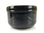 Japanese Lacquered Wooden Lidded Rice Container Vtg Bento Box Black Fish L372