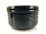 Japanese Lacquered Wooden Lidded Rice Container Vtg Bento Box Black Fish L372