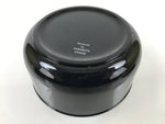 Japanese Lacquered Wooden Lidded Rice Container Vtg Bento Box Black Fish L372