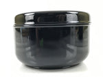 Japanese Lacquered Wooden Lidded Rice Container Vtg Bento Box Black Fish L373