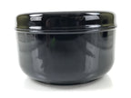 Japanese Lacquered Wooden Lidded Rice Container Vtg Bento Box Black Fish L373