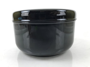 Japanese Lacquered Wooden Lidded Rice Container Vtg Bento Box Black Fish L374