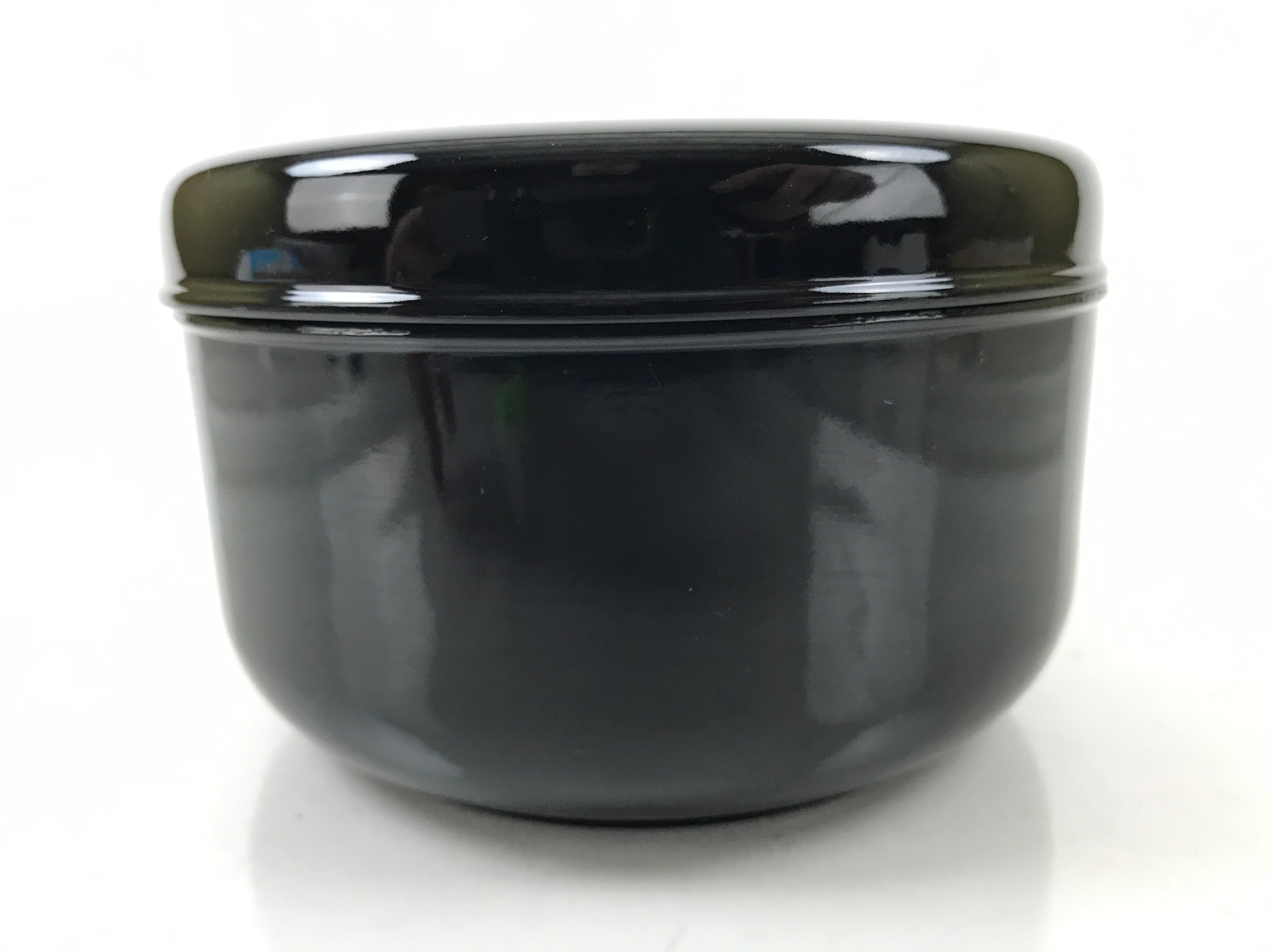 Japanese Lacquered Wooden Lidded Rice Container Vtg Bento Box Black Fish L374