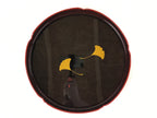 Japanese Lacquered Wooden Lidded Round Box Vtg Chabitsu Ginkgo Wajima-Nuri LWB77