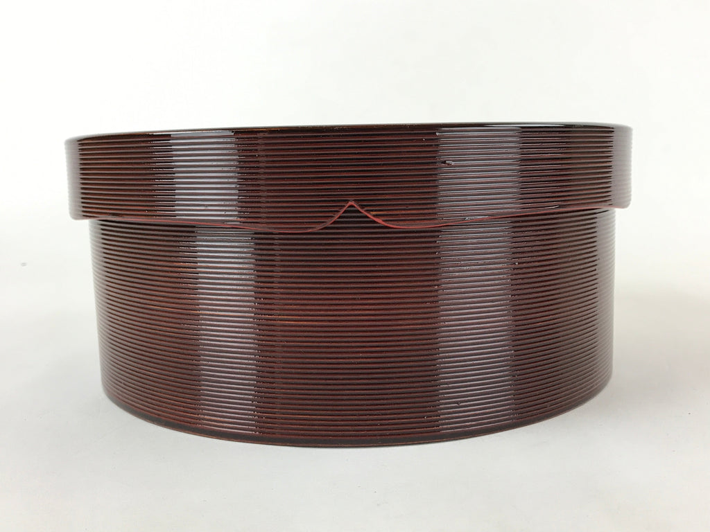 Japanese Lacquered Wooden Lidded Round Box Vtg Chabitsu Ginkgo Wajima-Nuri LWB77