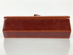 Japanese Lacquered Wooden Lunch Box Bento Hida Shunkei Vtg Brown Jubako LWB180