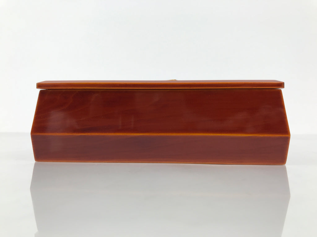 Japanese Lacquered Wooden Lunch Box Bento Hida Shunkei Vtg Brown Jubako LWB180
