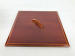 Japanese Lacquered Wooden Lunch Box Bento Shunkei Two Tiers Brown Handle LWB165