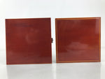 Japanese Lacquered Wooden Lunch Box Bento Shunkei Two Tiers Brown Handle LWB165