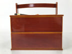 Japanese Lacquered Wooden Lunch Box Bento Vtg Shunkei Chopsticks Brown LWB113