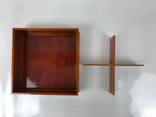 Japanese Lacquered Wooden Lunch Box Bento Vtg Shunkei-Nuri One Tier Brown L394