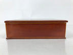 Japanese Lacquered Wooden Lunch Box Bento Vtg Shunkei-Nuri One Tier Brown L394