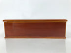 Japanese Lacquered Wooden Lunch Box Bento Vtg Shunkei-Nuri One Tier Brown L394