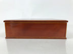 Japanese Lacquered Wooden Lunch Box Bento Vtg Shunkei-Nuri One Tier Brown L394