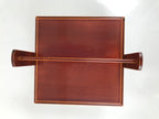Japanese Lacquered Wooden Lunch Box Bento Vtg Shunkei Two Tiers Brown LWB115