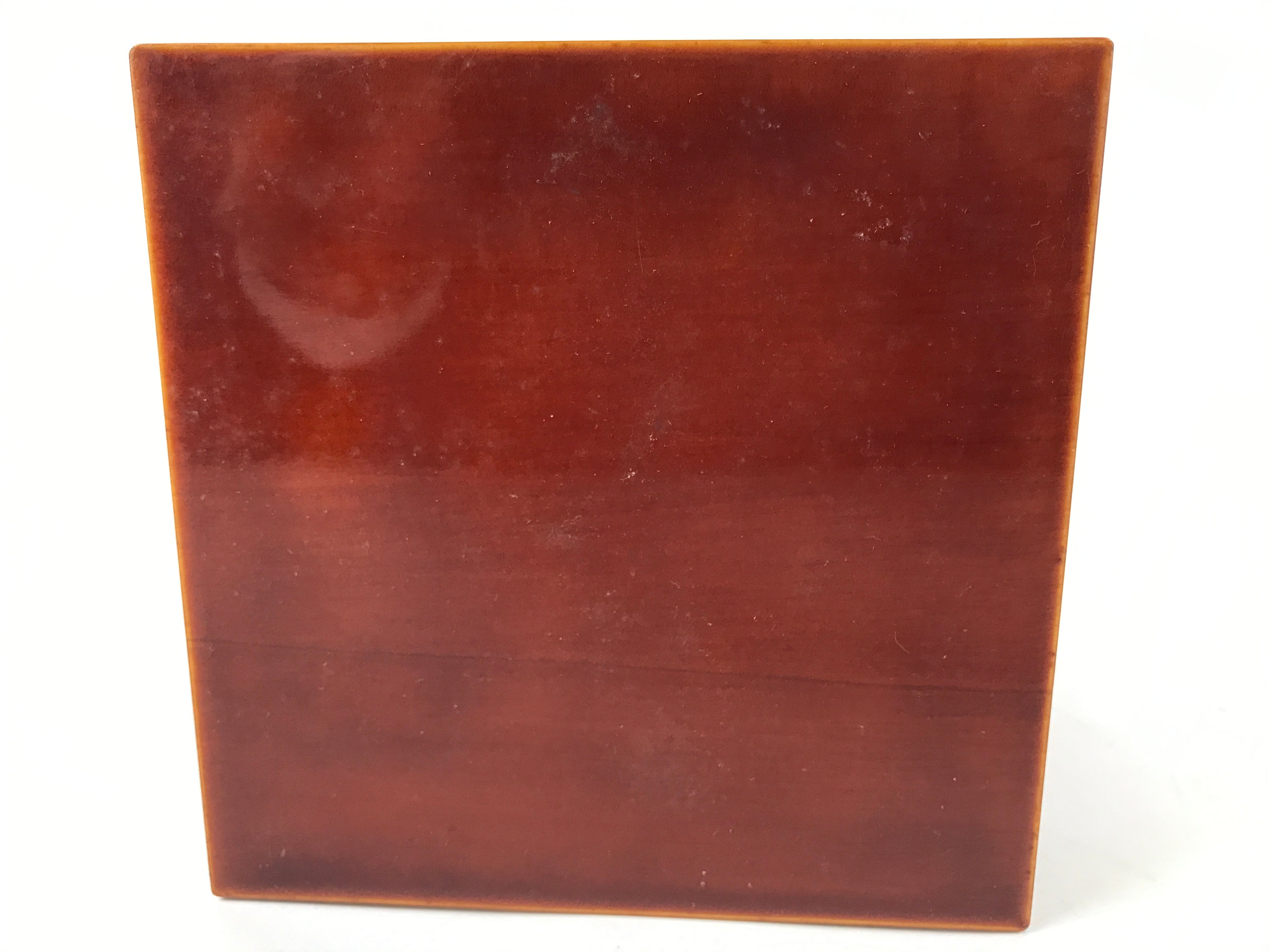Japanese Lacquered Wooden Lunch Box Bento Vtg Shunkei Two Tiers Brown LWB115