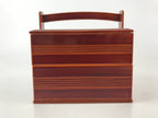 Japanese Lacquered Wooden Lunch Box Lidded Bento Jubako 2 Tiers Kashiki UR914