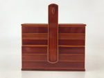 Japanese Lacquered Wooden Lunch Box Lidded Bento Jubako 2 Tiers Kashiki UR914