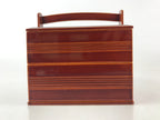 Japanese Lacquered Wooden Lunch Box Lidded Bento Jubako 2 Tiers Kashiki UR914