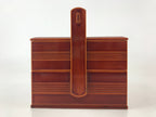 Japanese Lacquered Wooden Lunch Box Lidded Bento Jubako 2 Tiers Kashiki UR914