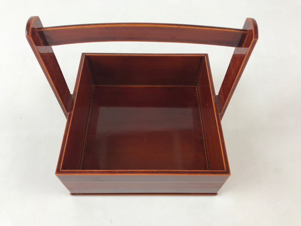 Japanese Lacquered Wooden Lunch Box Lidded Bento Jubako 2 Tiers Kashiki UR914
