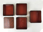 Japanese Lacquered Wooden Lunch Box Lidded Bento Vtg 4 Tiers Handle Wakasa L124