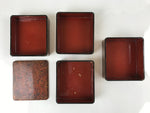 Japanese Lacquered Wooden Lunch Box Lidded Bento Vtg 4 Tiers Handle Wakasa L124