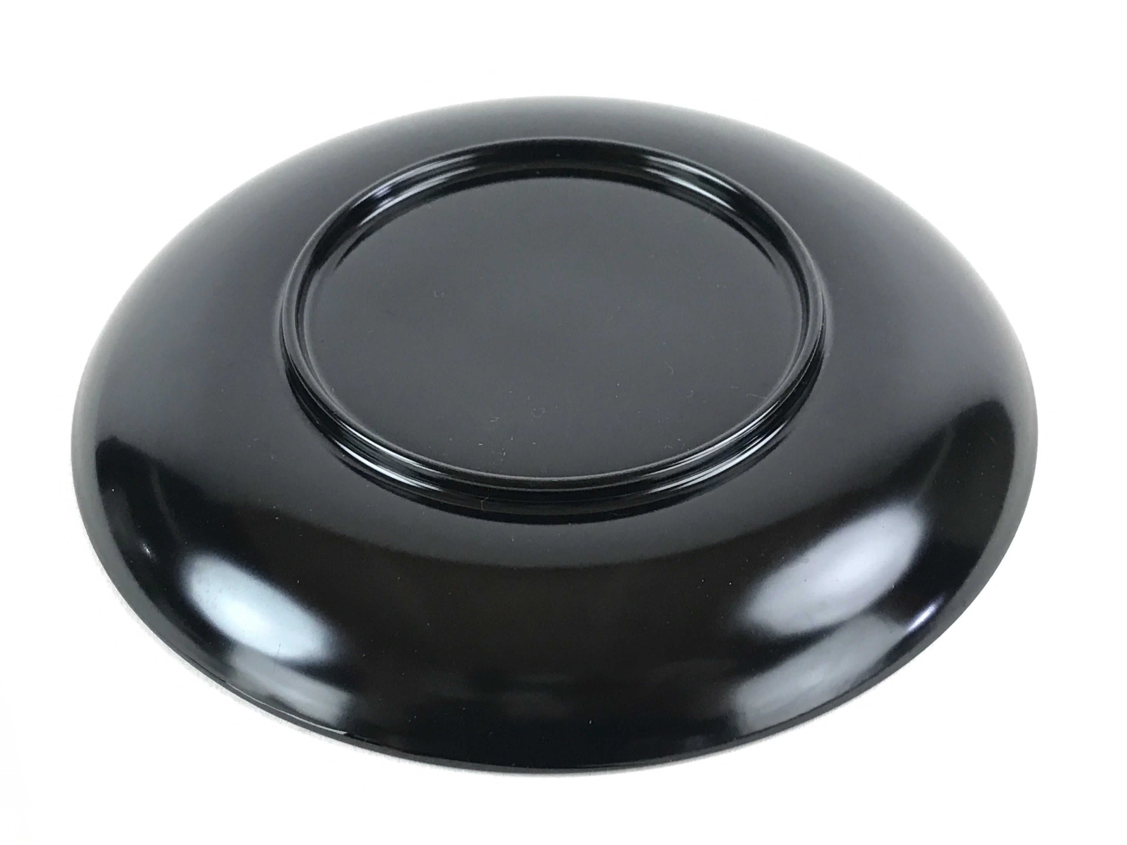 Japanese Lacquered Wooden Meimeizara Plate Vtg Sara Makie Tsuru Crane Black L10