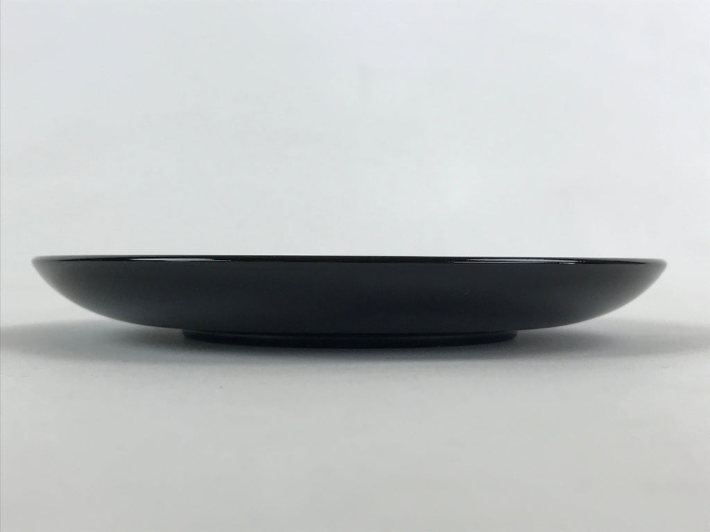 Japanese Lacquered Wooden Meimeizara Plate Vtg Sara Makie Tsuru Crane Black L10