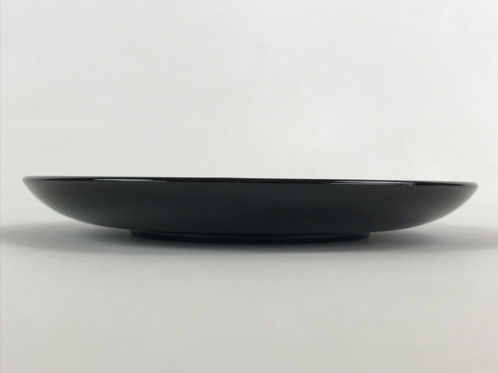 Japanese Lacquered Wooden Meimeizara Plate Vtg Sara Makie Tsuru Crane Black L10